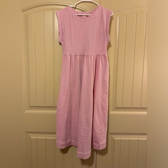 Maeve Everyday Midi Dress | XSmall | Pink + White - Picture 5 of 14